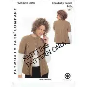 NWT Plymouth Yarn 1454 Ecco Baby Camel Swing Cardigan Sweater Knitting Pattern