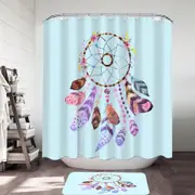 Light Blue Background Dream Catcher Shower Curtain