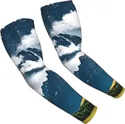 [FSCEV] Landscape With Mountains And Clouds Sun Protection Arm Sleeves Outdoor Essentials Cooling Compression Golf Hiking Cycling