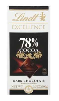 New Lindt Excellence Intense 78% Cocoa Dark Chocolate Pieces 3.5oz (1-Bar)