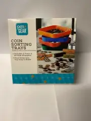 Coin Sorting Trays 4 Trays & 40 Coin Wrappers Included New