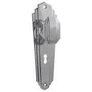 Original Art Deco Knob Lock Set, Chrome