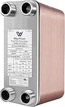 Heat Exchanger Plate Copper/SS316L 10-100 Plates 4"x12" MPT 1" Floor Heating, Snow Melting, Water Heating
