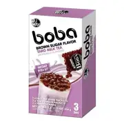 New J Way BOBA Brown Sugar Flavor TARO Milk Tea Instant Kit (3 Sets) 8.25oz
