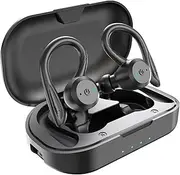 APEKX Bluetooth Headphones True Wireless Earbuds with Charging Case IPX7 Waterproof TWS Stereo Sound Earphones Built-in Mic in-Ear Headsets Deep Bass for Sport Running Black