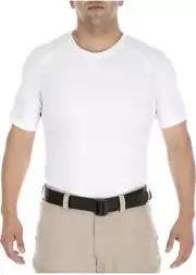 5.11 Men’s Tactical L.E. Tight S/S Crew Short sleeve White Sz M Compression Fit
