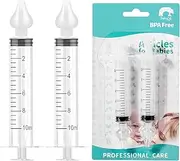 Diboniur Baby Nasal Shower, Pack of 2, 10 ml, Portable, Soft Silicone Tips, Reusable, White, Baby, Silicone