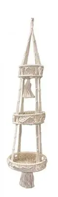 3 Tiered Round White Hanging Macrame Planter