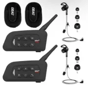 EJEAS V4 Plus Motorcycle Helmet Intercom Bluetooth Headset for 4 Riders(2 Packs)