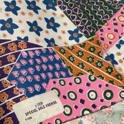 very rear find 1970s Vintage cotton blend textured fabric 45in/72in patchwork