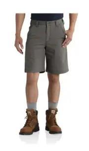 CARHARTT Relaxed Fit Gray Rugged Flex Rigby Work Dungaree Short Men's 32 X 10”