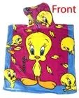 Tweety Bird Looney Tunes Hooded Beach Bath Towel 60cm x 60 cm - 120 cm laid Flat
