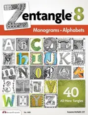 ZENTANGLE 8-Line Drawing Altered Art-Cards Paper Craft Book-Monograms-Alphabets