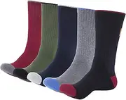 [KONY] 5 Pairs Men's Moisture Wicking Thick Cushioned Long Hiking Crew Socks, Multi Performance, All Season Gift