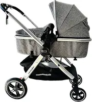 Mama kiddies Pacto City Grey Convertible 2in1 Aluminium Alloy Pram Stroller Bassinet