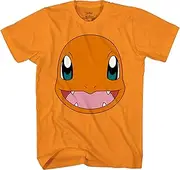 [Pokémon] Big Face Charmander Pikachu Squirtle Bulbasaur Psyduck Snorlax Eevee Adult T-Shirt