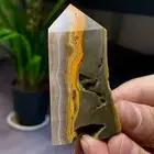 78G Natural Bumblebee Jade Quartz Square Pointed Stone Pillar Healing