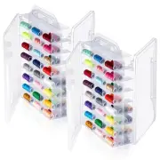 2 Pcs 46 Grids Sewing Organizer Double Sided Thread Box Storage Portable Clea...