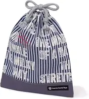 COLORFUL CANDY STYLE N7019400 Drawstring Bag, Medium, Gussetless Lunch Bag (with Name Tag) for Boys, Drawstring Bag, Elementary School Students, Stylish, Kids, Cool, Letter