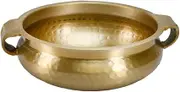 Serene Spaces Living Gold Handi Bowl: Hammered Texture, Decor for Living Rooms, Entryways, Restaurants, Indian Wedding. Table Centerpiece in Aluminum or Brass, Aluminum, 3" Tall & 8.25" Dia