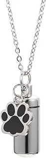 Yardwe Pet Urn Pet Keepsake Urns Memorial Necklace Dog Urns Crystal Pendant Hair Locket Jewels for Hair Urn Necklace Memorial Jewelry Pet Dog Stainless Steel Ashes Man