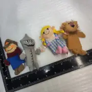 Wizard of Oz felt finger puppets set of 4 Dorothy Scarecrow Lion Tin Man vintage