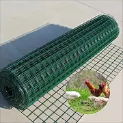 Wire Mesh Fencing Roll, 1.6Mm Wire Diameter PVC Coated Metal Wire Fencing Rustproof Landscape Netting Border Edge,Green,1x18m