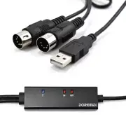 MTU-10 USB to MIDI 5 Pin Interface Converter Cable For Windows Mac iOS Android