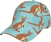 [pvinnk] Funny for Kangaroo Zoo Print Stylish Hat Headwear Hat Baseball Cap Adjustable Snapback Hat for Men and Women Black, Black, One Size