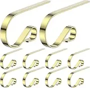 10 Packs Christmas Stocking Holders Stainless Steel Hooks Anti-Bouncing Anti-Slip Stocking Hooks Hanging Mantel Stocking Holders for Door Mantle Christmas Party Decoration (Gold)