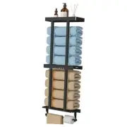 Bathroom Towel Storage Rack,Towel Rack Wall Mounted,3 Tier Black 3T Black