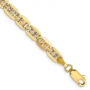 14k 4.65mm Tri-color Gold Pav‚ Valentino Chain Necklace