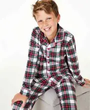 Family PJs Kids Size 2T-3T Stewart Plaid Christmas Pajama Set