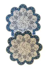 Ceramic Trivet Set 2 For Kitchen Blue Hot Plate for Dining Table Gift Dad Mom