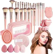 Makeup Brush Set, Professional Makeup Tool Kit, Soft Bristles for Face Eyes, Storage Bag Included, Beauty Cosmetic Brushes, Foundation Blending Contour Highlight