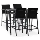 5-Piece Outdoor Bar Set Garden Patio Dining Bistro Stools Chairs Table Furniture