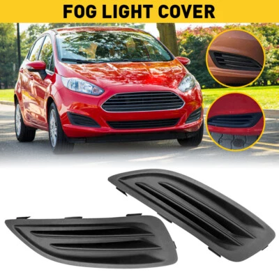 Pair Fit for Ford Fiesta 2014-2019 Front Fog Light Lamp Cover Grille Black (for: Ford)