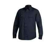 KingGee Men's Tradies Lightweight Cotton Drill Long Sleeve Work Shirt - Oiled Navy