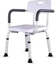 SJIALEN Heavy Duty Shower Chair, for Disabled Seniors Bathtub Stool with Backrest Arms Non Slip Safety Adjustable Medical Bath Seat Shower Chair