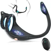 Vibrating Cock Ring Taint Stimulator with Mini Bullet, Remote Control Anal Butt Plug Prostate Massager Penis Ring Male Vibrators for Men Pleasure Sex Toys For Adult Couples, Black