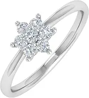 [FINEROCK] 0.15 Carat Prong Set Diamond Cluster Ring Band in 14K Gold