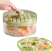 Ice Tray - Ice Cream Maker Moulder | Stackable Iced Cube Tray with Lid, Press-Release, for Kitchen Restaurant Cafe Bar RV Party Cocktail Coffee Drinks