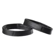 PU Leather Loops Retaining Ring Keeper for 26mm Width Watch Band, Black 2 Pcs