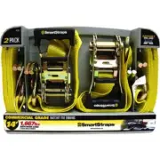 SmartStraps 14ft 5000lb Commercial Grade RatchetX J-Hook Tie-Down 2 Pack, Yellow
