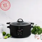 6L Searing Slow Cooker Digital 3 Heat Settings Timer Non-Stick Pot Matte Black
