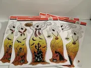 Halloween Window Clings Lot Of 4 Sheets Holographic Ghosts 13” - 14”