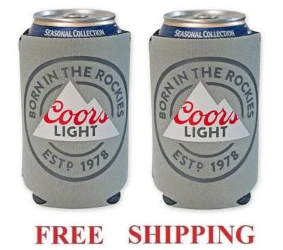 COORS LIGHT ROCKIES 2 BEER CAN HOLDERS COOLER COOZIE COOLIE KOOZIE HUGGIE NEW