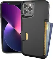 [Smartish] iPhone 12/12 Pro Wallet Case - Wallet Slayer Vol. 1 [Slim Thin + Protective] Credit Card Cash Holder - Drop Tested Hidden Card Slot Cover Compatible with Apple iPhone 12 - Black Tie Affair