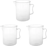 Barbuly 3X 1000Ml Transparent Graduated Beaker with Handle