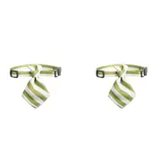 2x Pidan Adjustable 18-30cm Pet Cat/Kitten Necktie/Collar Accessory Green Stripe